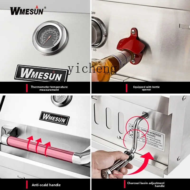 TQH Built-in BBQ Non-smoking BBQ Grill Outdoor Villa Courtyard Large Charcoal BBQ