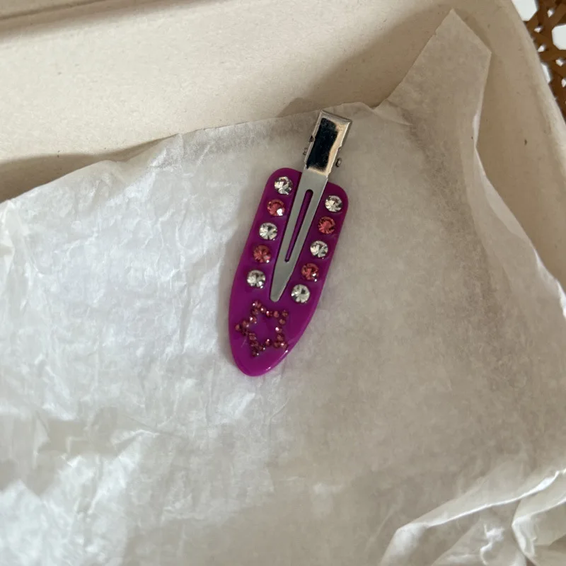 1 قطعة مشبك شعر خلات الأزهار للنساء الفتيات Traceless نمط الرخام اللون الماس منقار البط الجانب مخلب