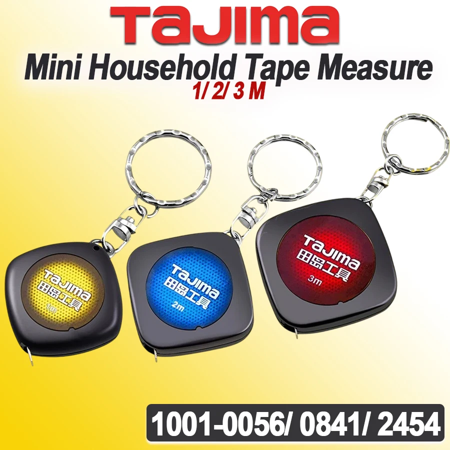 

Мини-бытовая рулетка Tajima 1/2/3 м с кольцом для ключей, линейка шириной 6 мм, аксессуары для ручных инструментов 1001-0056/1001-2454/1001-0841