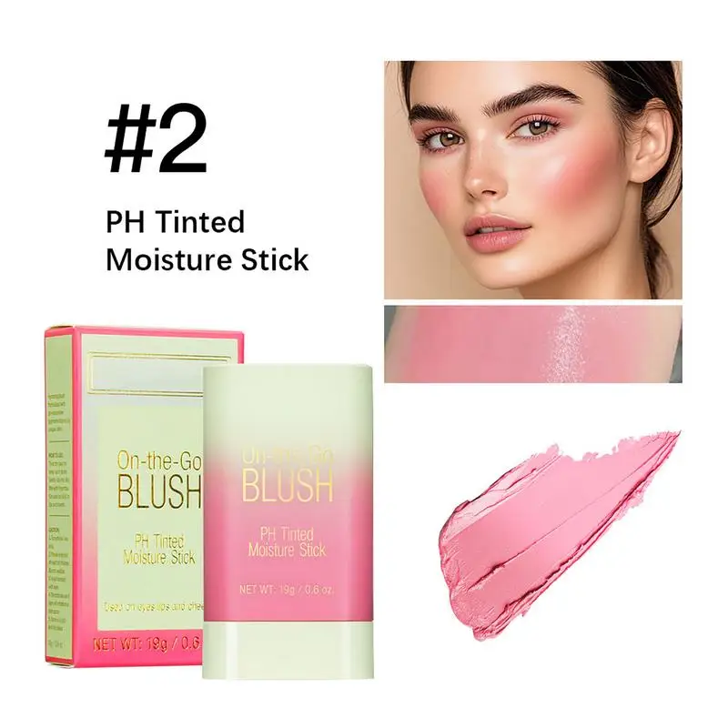 Multi Functional Blush Stick Cheek Lip Tinted Moistured Blush Stick Natural Cheek Face Rouge Blusher Cream Face Rouge Blusher