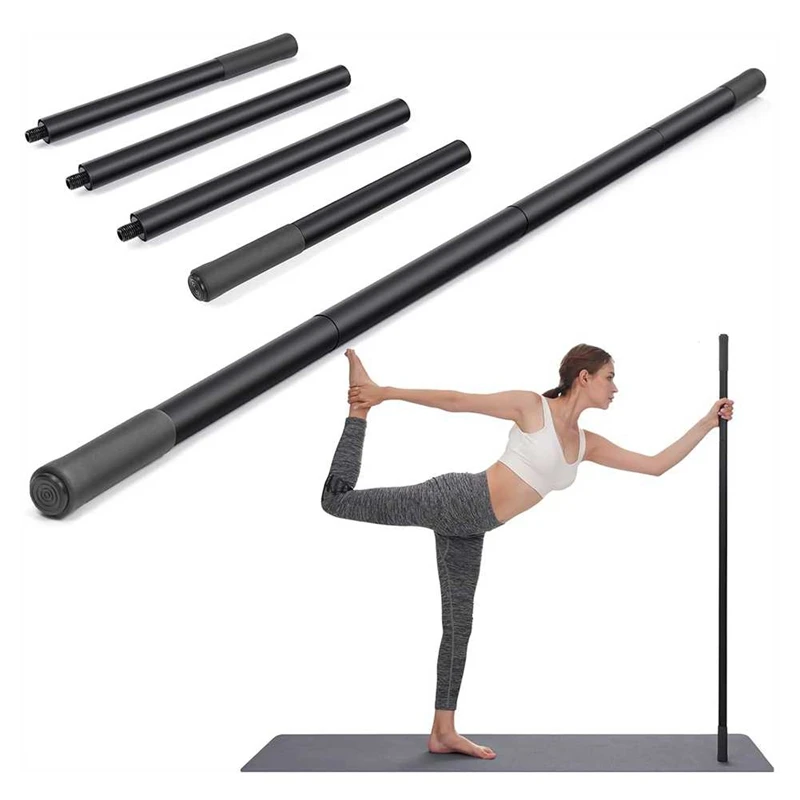 Yoga Stick 5 Ft Sturdy Steel Adjustable Stretching Stick For Mobility, Flexibility And Balance Versatile Exercise Stick