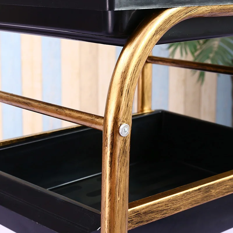 Retro Aesthetic Cart Cleaning Barber Furniture Trolley Gold Dressing Drawer Hairdresser Beauty Salon Muebles Belleza Tray Bar