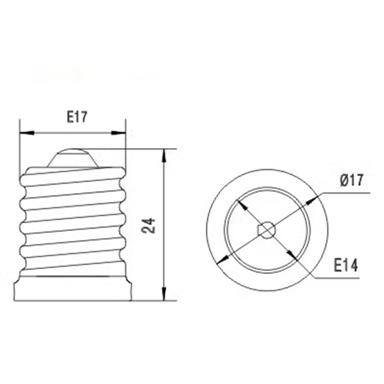 10 قطع محول لمبة E17 إلى E14، قاعدة حامل مقبس المصباح لمصابيح الإضاءة LED/CFL/الهالوجين، متينة، أسود #2
