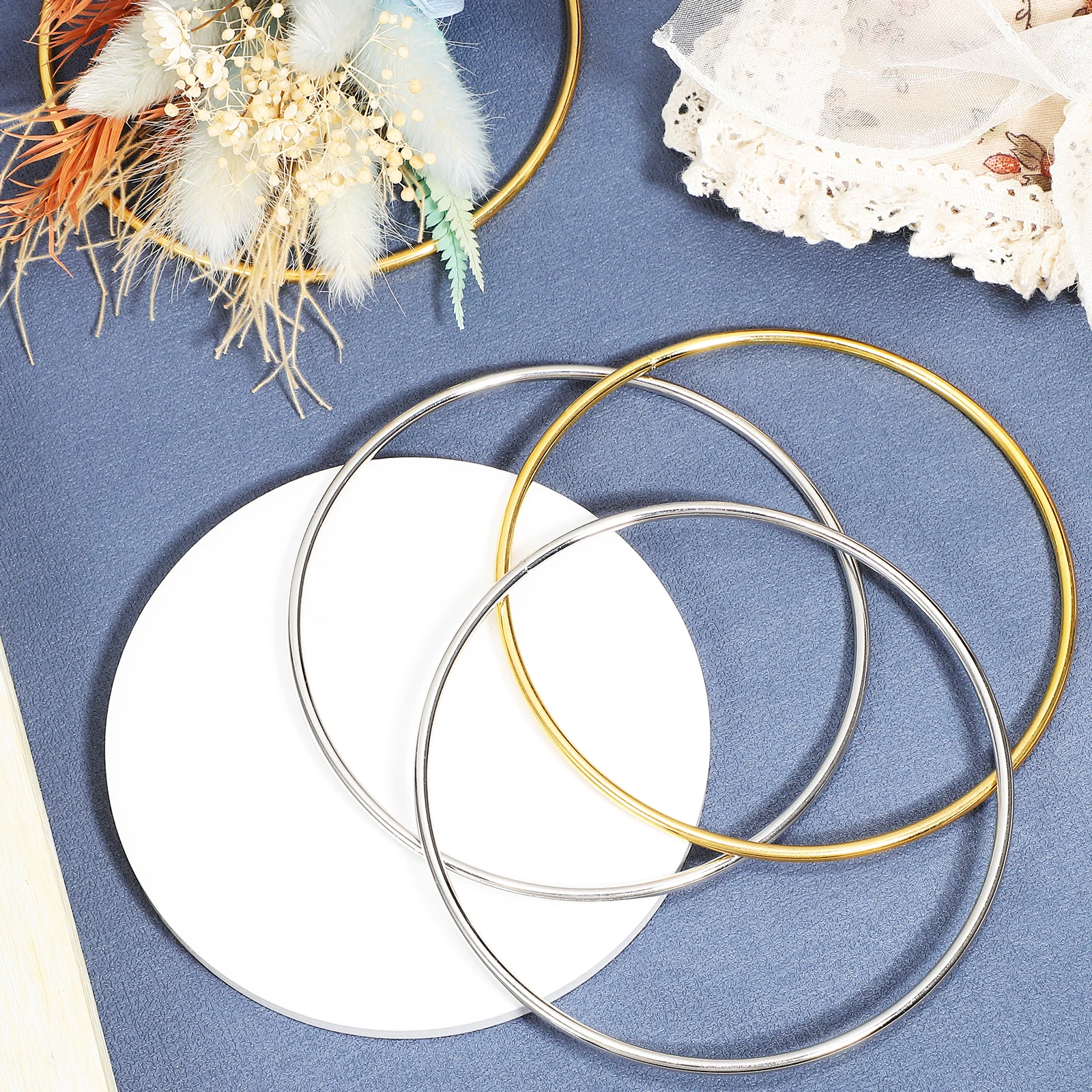 

10 Pcs Metal Rings For Crafts Dream Catcher Supplies Macrame Hoops Floral Decoration