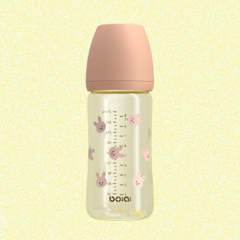 Silicone Nipple 270ml Baby Bottle Food Grade PP Baby Milk Bottle Newborns Infant Baby Bottle With Handle Feeding Utensils