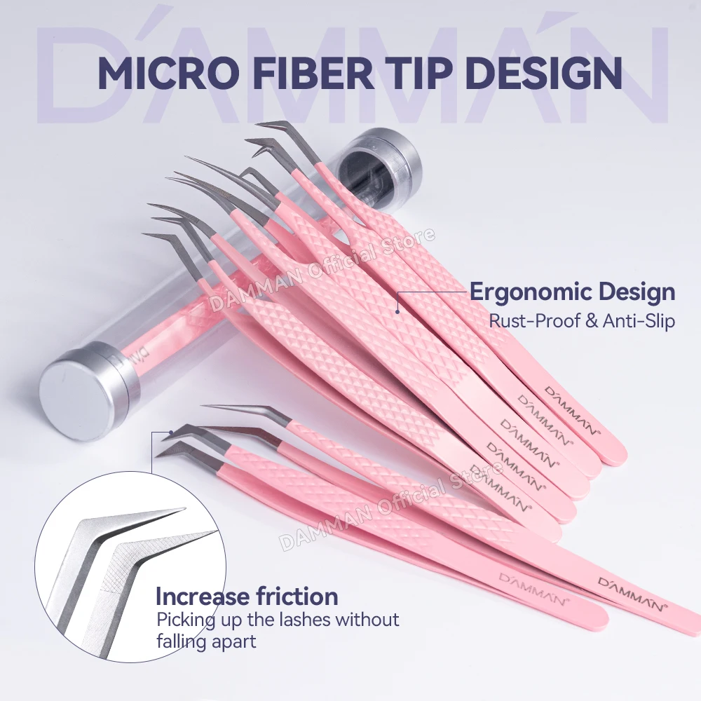 다만 섬유 팁 속눈썹 연장 핀셋 정밀 고품질 속눈썹 연장 핀셋 미끄럼 방지 속눈썹 핀셋 메이크업 도구
