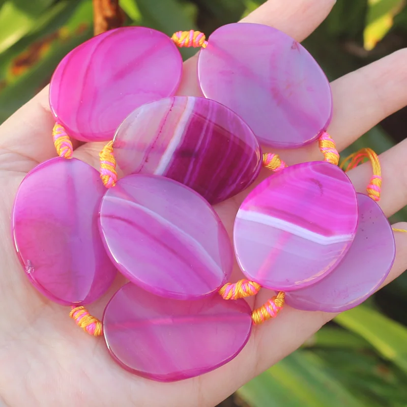 28-30x37-40mm Multi-Color Agates Oval Beads 8pcs ,  For DIY Jewelry making ! Mixed wholesale for all items!