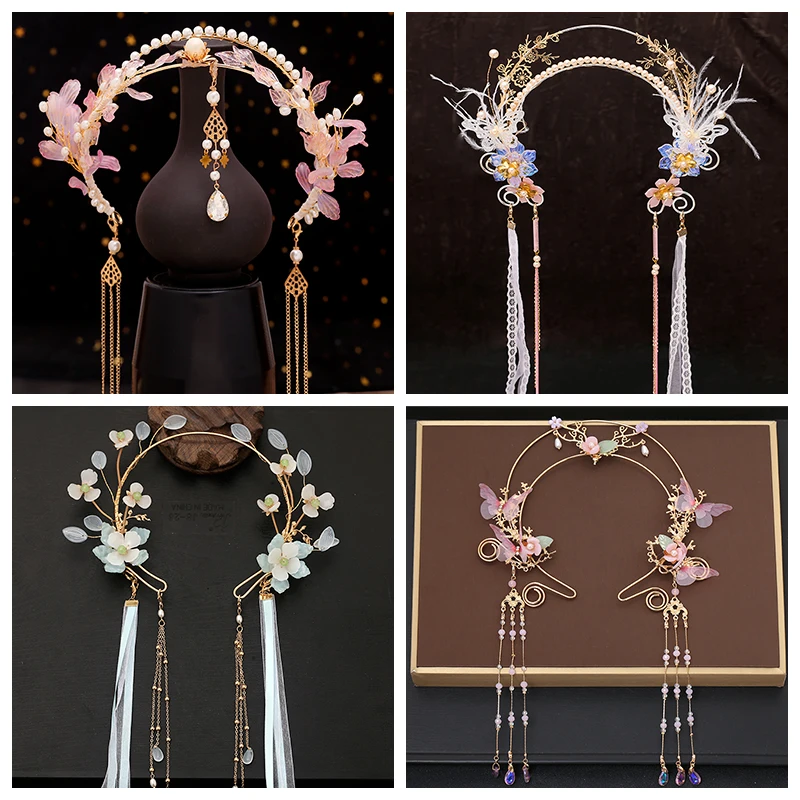 Accesorios para el cabello Hanfu chino antiguo e, diadema de hada con borlas, diadema para chica perezosa, decoracione...