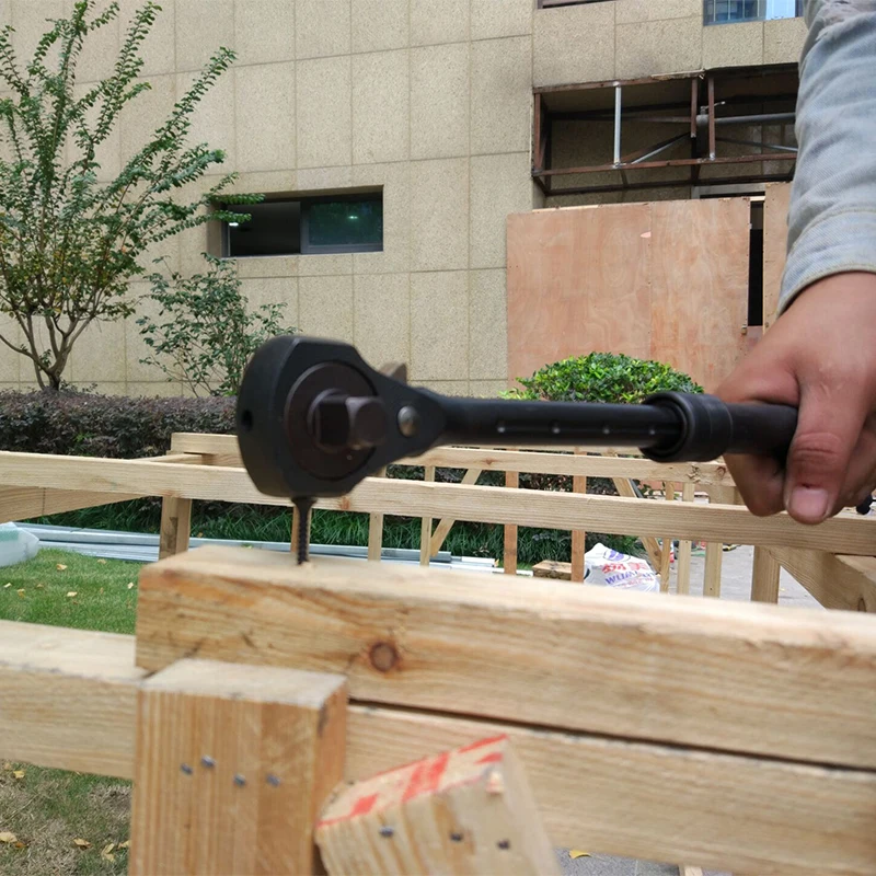 1/2"3/8"Ratchet Wrenches With Hammer Style Telescopic Ratchet Handle Drive Dual Head Labor-saving Convenient Multitool Spanner