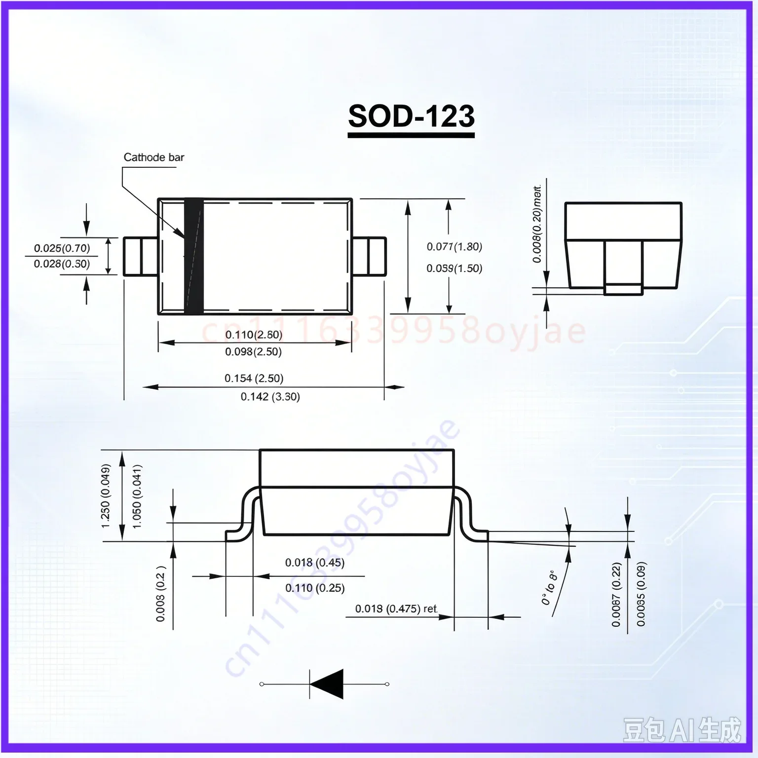 100pcs for BZT52C9V1 Marking WE 9.1V 0.5W SMD Zener Diode SOD‑123