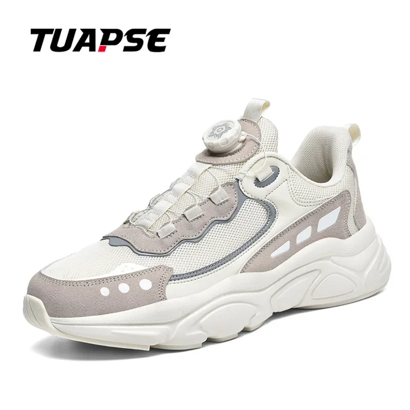 TUAPSE Couple Sneakers 2025 Fashion Shoes Men Women Running Shoes Non Slip Sport Outdoor Rotary Buckle Walking Shoes Male