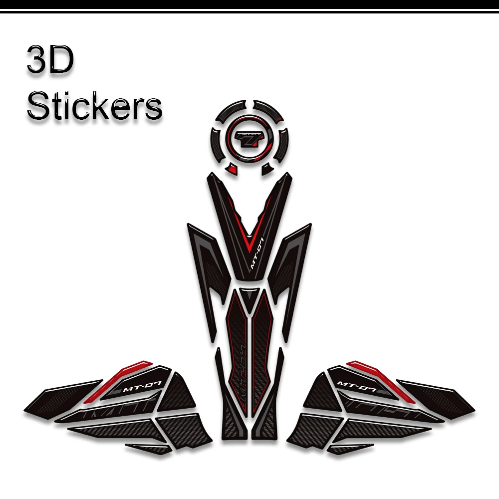 NEW Motorcycle For YAMAHA MT-07 MT07 MT 07 Tank Pad Cap Gas Fuel Oil Knee Protector Fairing Fender 3D Stickers Decals 2025 206