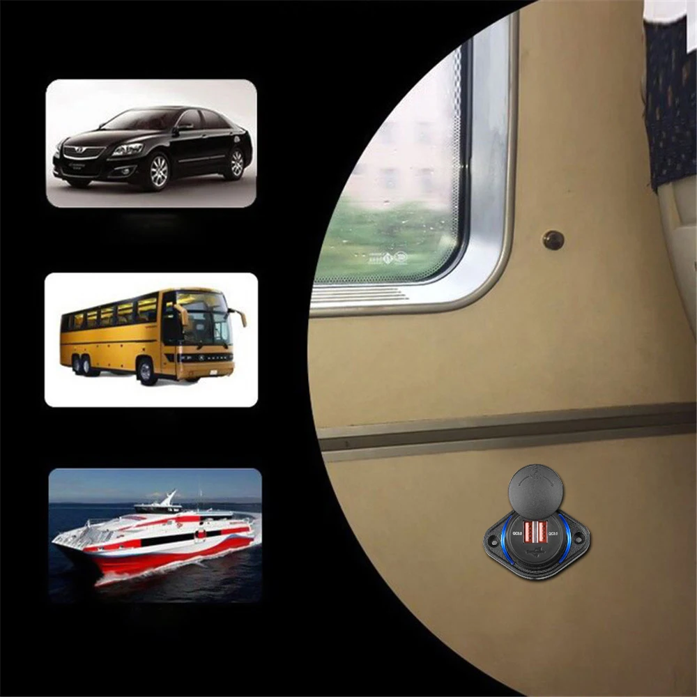 USB-розетка для быстрой зарядки 3,0, 12 В/24 В