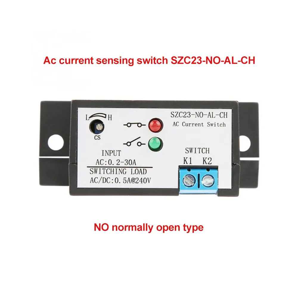 SZC23-NONC-AL-CH AC Current Sensing Switch 0.2-30A Adjustable AC Current Detection Switch Normally Open