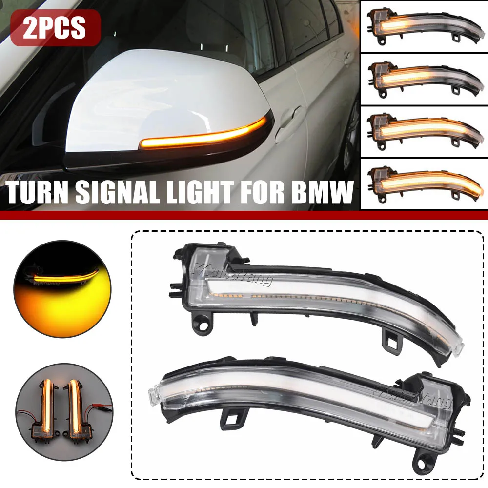

For BMW 1 2 3 4 Series X1 F20 F21 F22 F30 F31 F34 F32 E84 i3 LED Dynamic Turn Signal Blinker Side Mirror Sequential Light