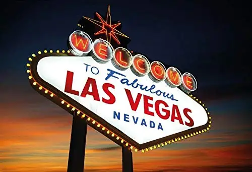 Las Vegas Theme Metal Tin Sign 8x12 Inch Home Kitchen Travel Decor Retro Tin Sign