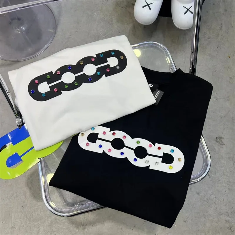 الملونة الساخن الماس Goodbrand عارضة تي شيرت الرجال النساء 1:1 أفضل نوعية القطن الخالص الأبيض GOODBRAND قصيرة الأكمام