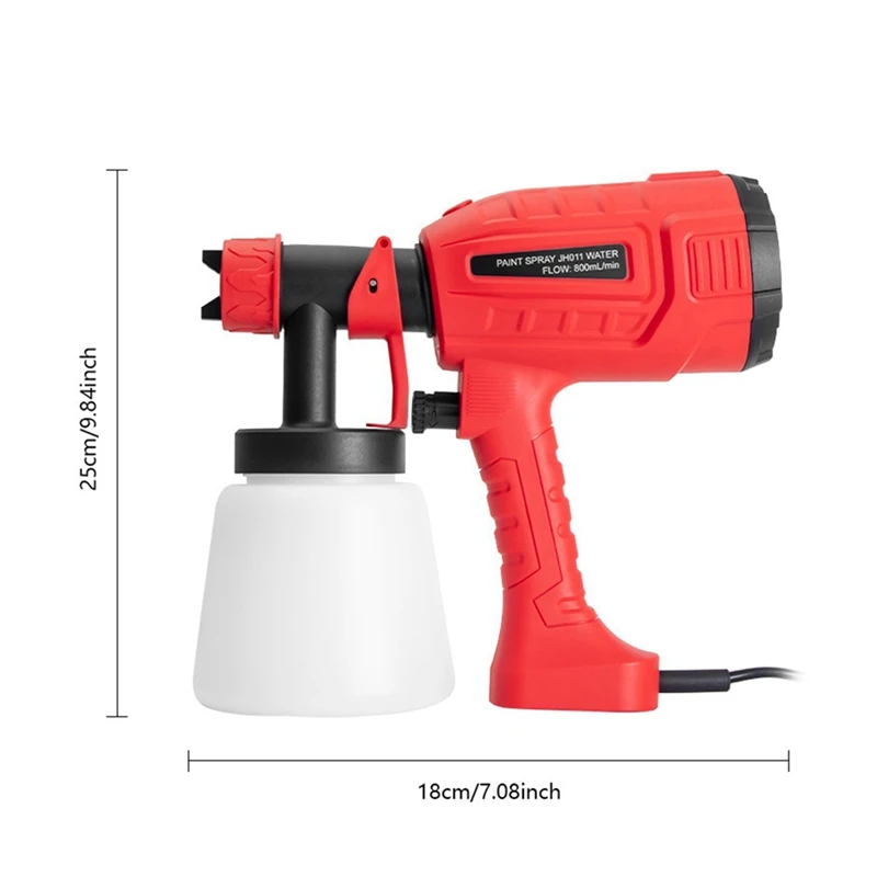 2025 Nuovo 800ML Rosso Pistola Elettrica Strumento Pistola A Spruzzo Elettrica Spruzzatore di Vernice Per Auto Per Uso Domestico Rosso Pistola A Spruzzo Elettrica