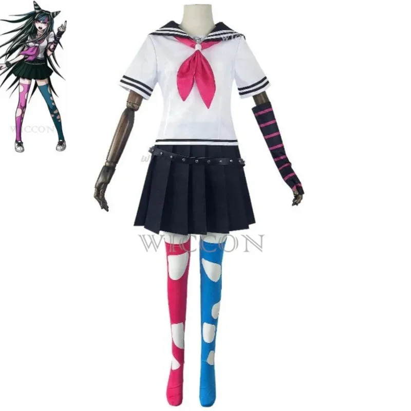 SN88 Anime Game Danganronpa 2: Goodbye Despair Steam Mioda Ibuki Cosplay Costume Wig Japanese JK Uniform Woman Sexy Party Sailor