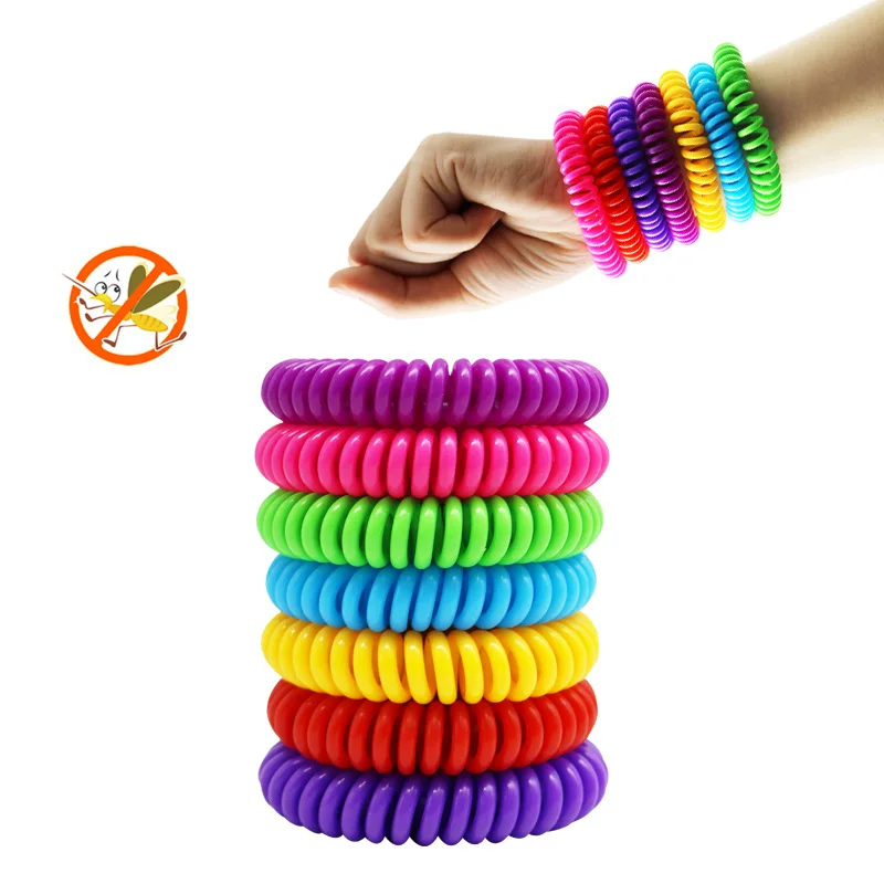 Pulseras de insectos y mosquitos naturales, anillo de resorte para interiores y exteriores, pulseras antimosquitos de aceite esencial, repelente para niños y adultos