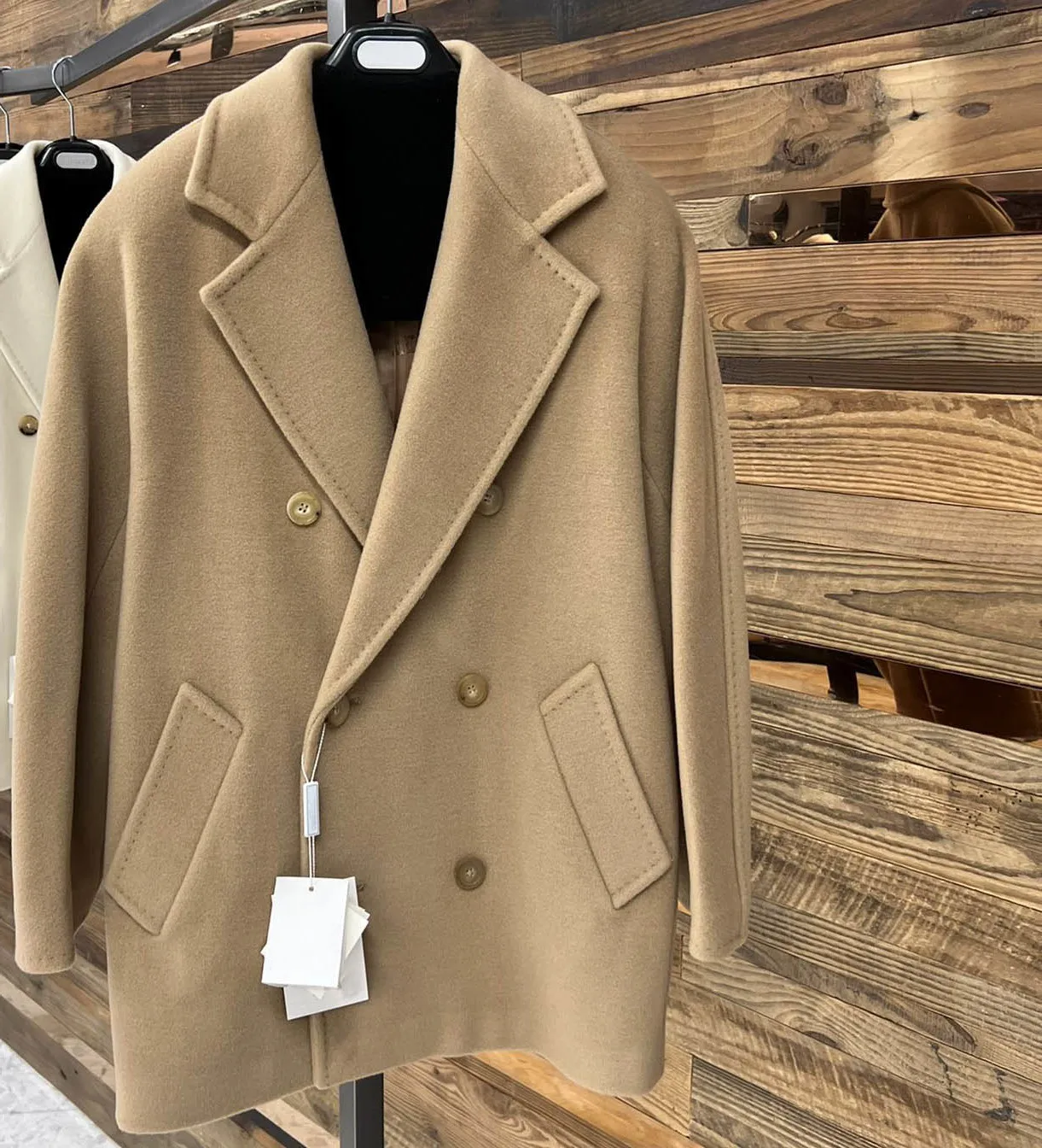 Autunno e inverno donna 2023 moda nuovo cappotto corto con risvolto doppio petto