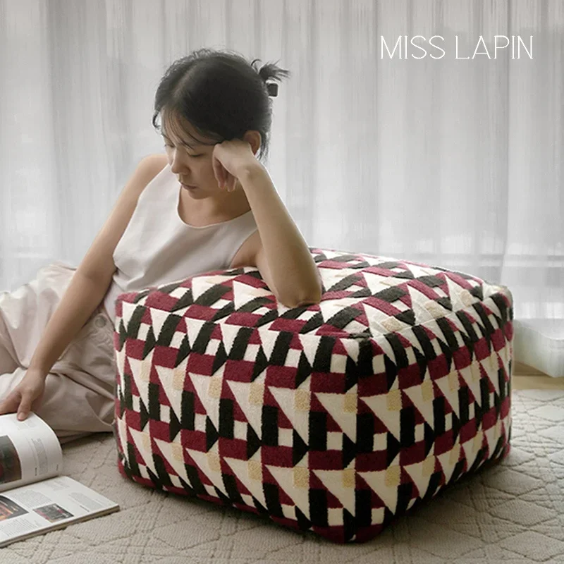 MISSLAPIN Pouffes Podnóżek Pokrowiec na kanapę Okrągła pufa Ottoman