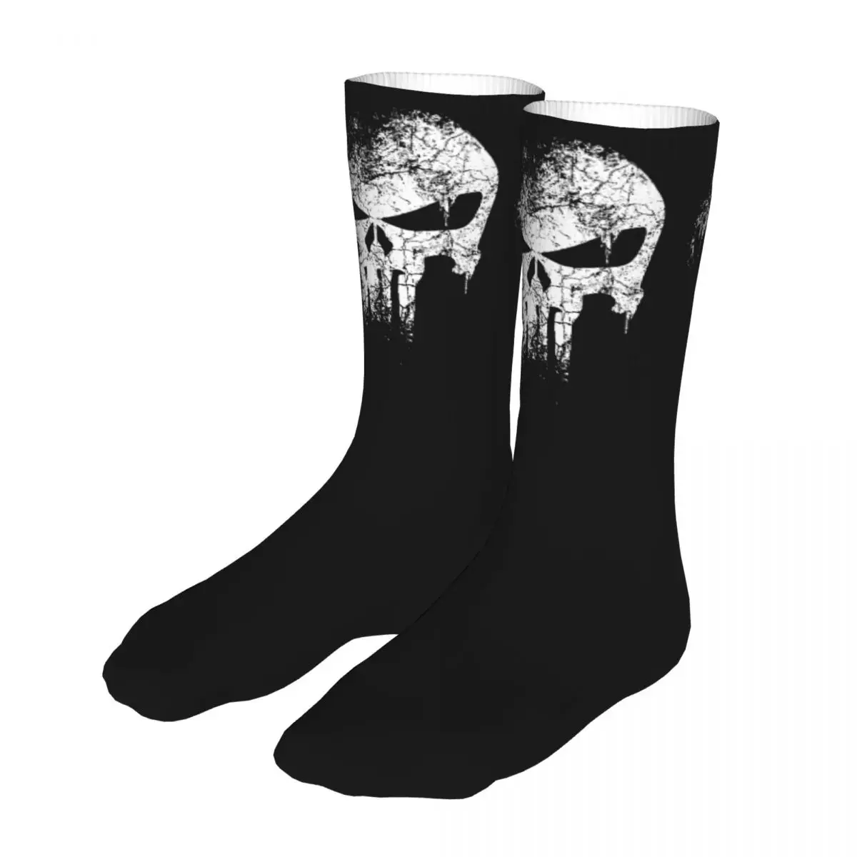 Happy Funny Socks uomo uomo donna Crazy Punisher Skull Socks calzini grafici primavera estate autunno inverno