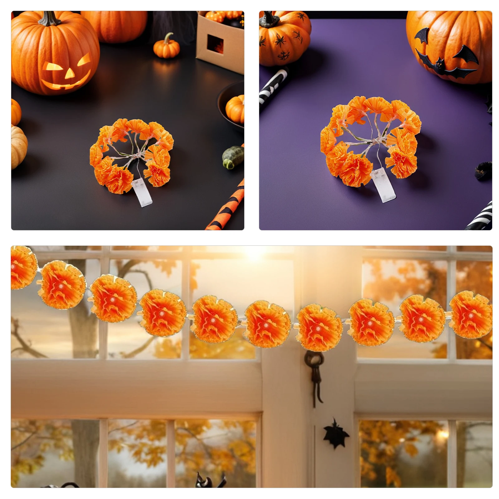 

Decorative Light String 150cm 10-Leds String Lights Battery Operated For Indoor Party Halloween Christmas Flower Light String