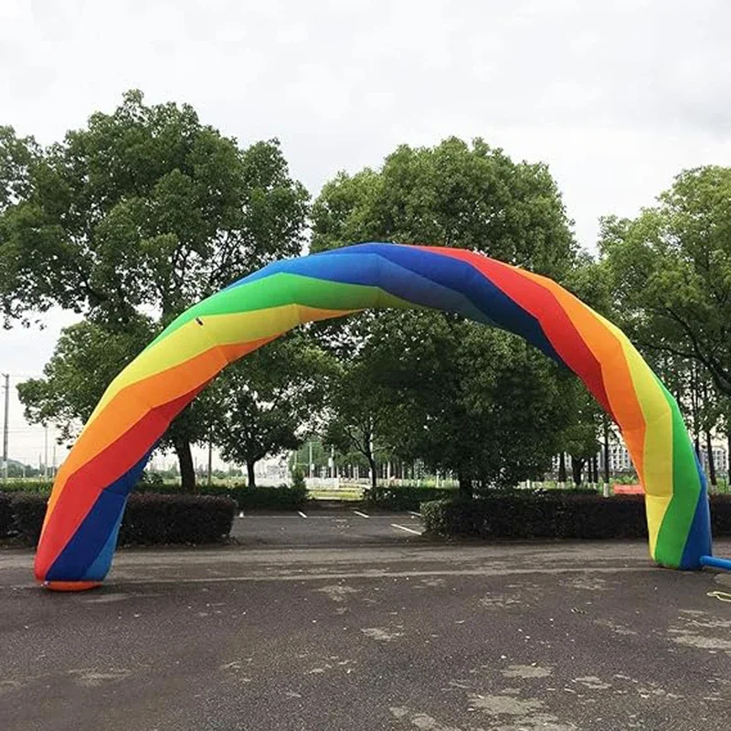 Colorful Inflatable Rainbow Arch 26ftx10ft with Blower Rainbow Arch Balloon for Outdoor Advertising Party Decoration