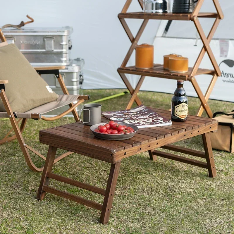 Nature-hike Camping Folding Wooden Table Family Barbecue Picnic Portable Small Table Outdoor Garden Leisure Ultralight Desks