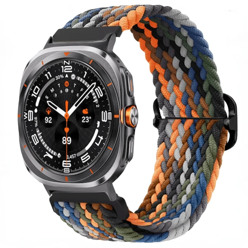 Nylonowy pasek do zegarka Samsung Galaxy Ultra 47 mm Regulowana, pleciona, oddychająca bransoletka zamienna do zegarka Galaxy Ultra Band
