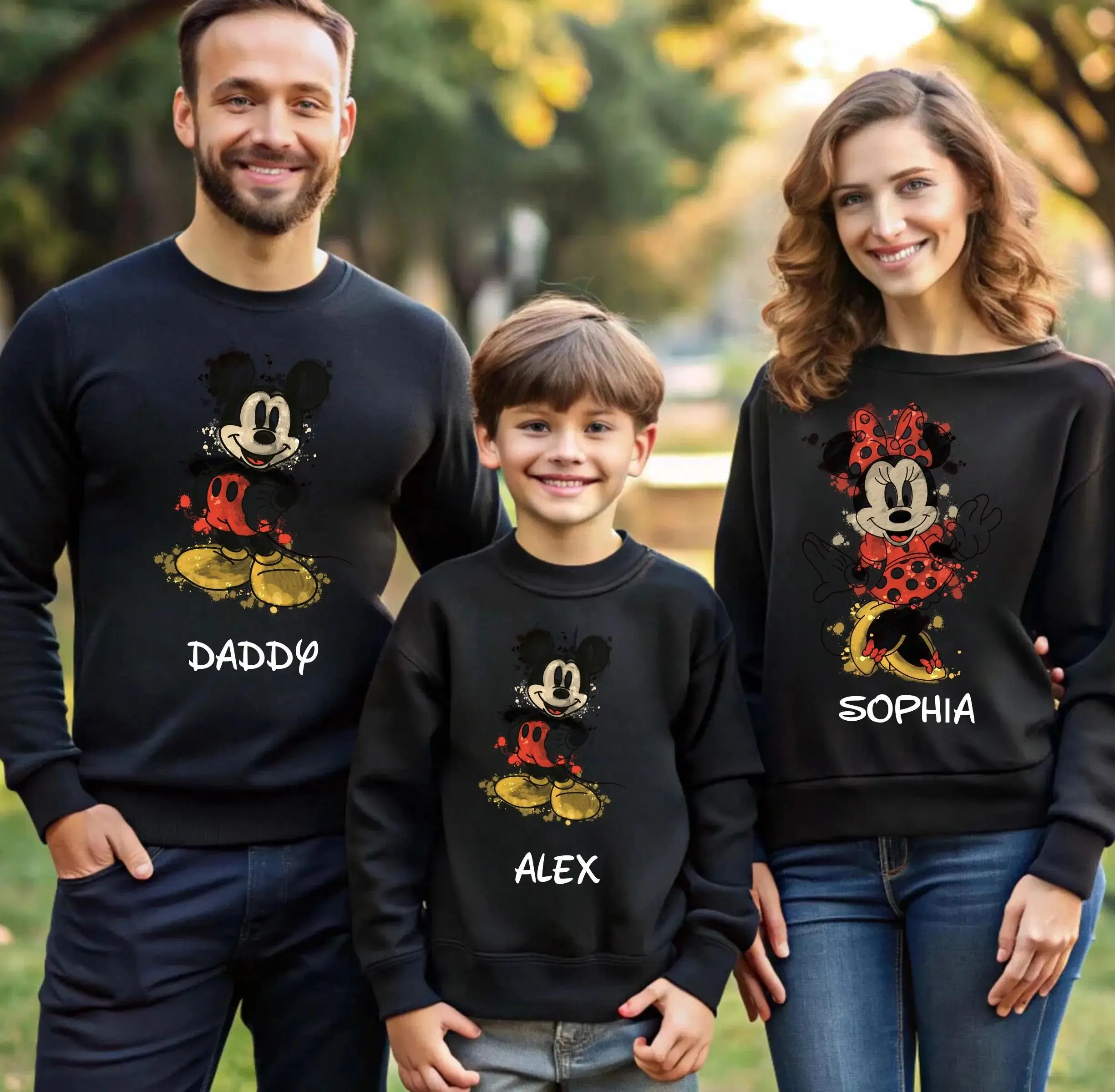 

Disney Mickey MouseLong SleeveHoodies Men's Clothing family Parent-Child Outfit Christmas New StyleWinter Pullover Sweatshirt