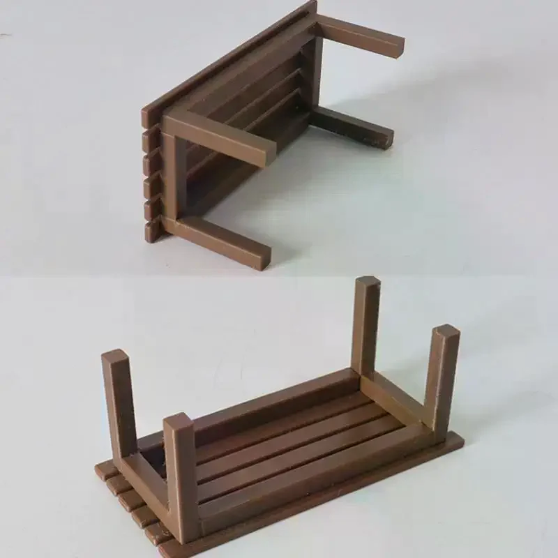1/12 Dollhouse Simulation Table Bench Model Dollhouse Furniture Decoration Dolls House Living Scene Ornament Pretend Play Toys