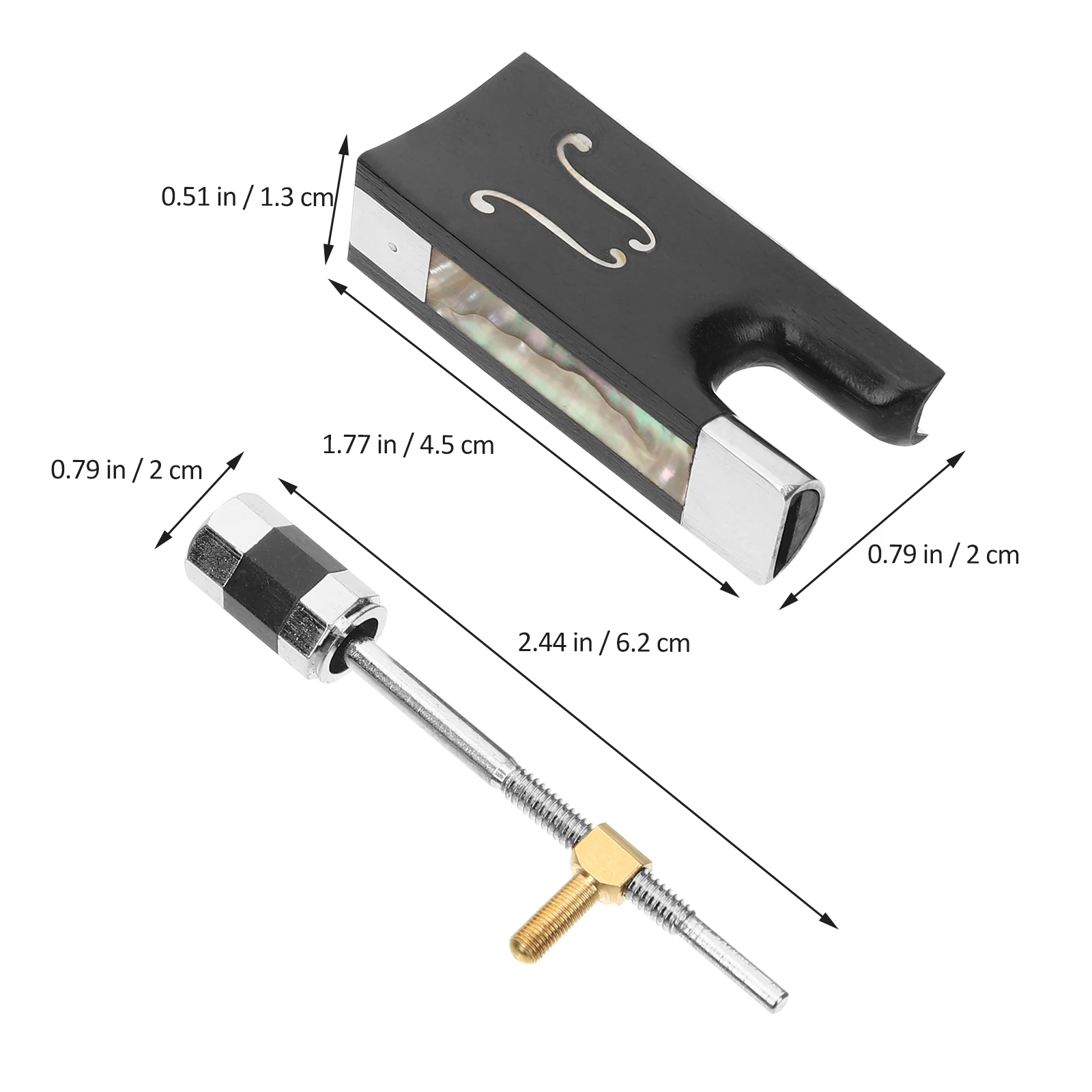 

1 set 1 Set 4/4 Violin Bow Frog Replacement Metal Parts Sturdy Professional Student Accessories Tools Cello Wood Screw Practical