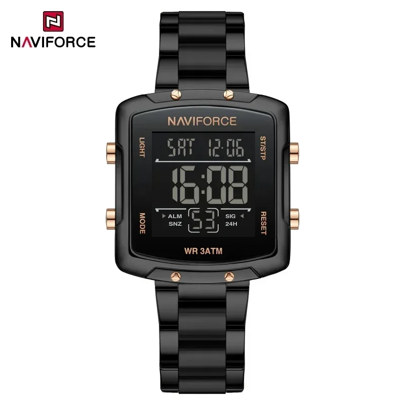 NAVIFORCE NF5057 Women's Fashion Digital Watches Alarm Stopwatch Day and Date Display Waterproof Sports LCD Lighting Clock