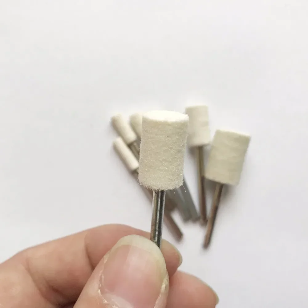 21pcs/pack Cylinder Shape Felt Wool Polishing Head Dremel Drills Die Grinder Rotary Tools