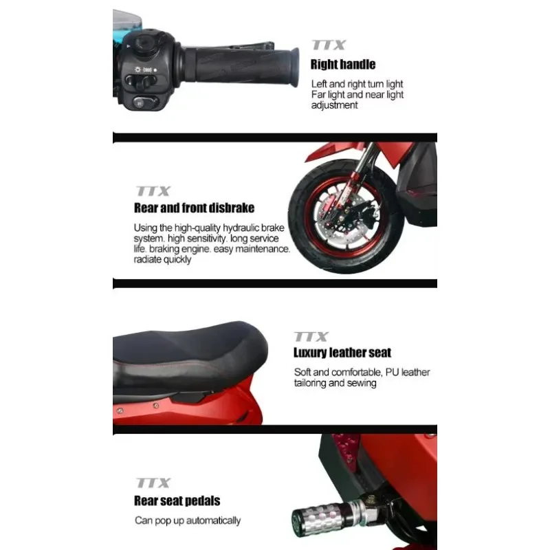 2025 Newest Lotkind High-Performance Electric Moped Scooter 48V Electric Motorcycle Comfortable Seat Adults Racing Speed 8000W M