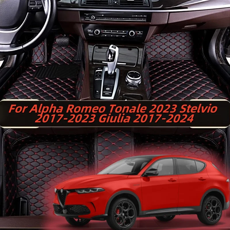 

Автомобильные коврики из кожи на заказ для Alpha Romeo Tonale 2023, Stelvio 2017-2023 Giulia 2017-2024, аксессуары для салона автомобиля