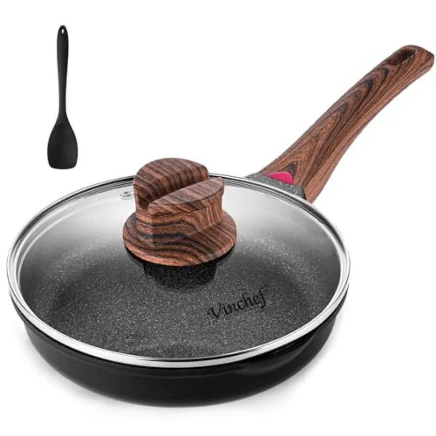 

8" Non Stick Frying Pans, Skillet with Lid Used for All Stoves, Induction Non Toxic Cookware, Cooking Pans Nonstick Capable of