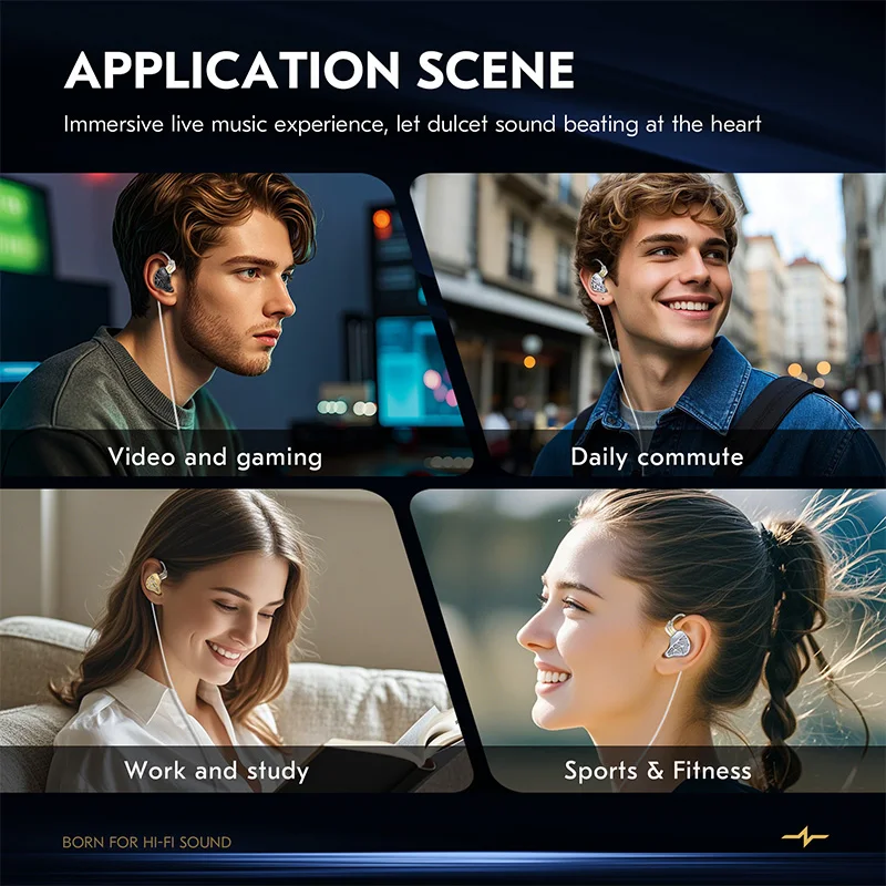 سماعات CCZ MC04 HIFI كابل OFC مطلي بالفضة DD & BA بتقنية هجينة ريترو يلتقي ترقية التصميم الحديث