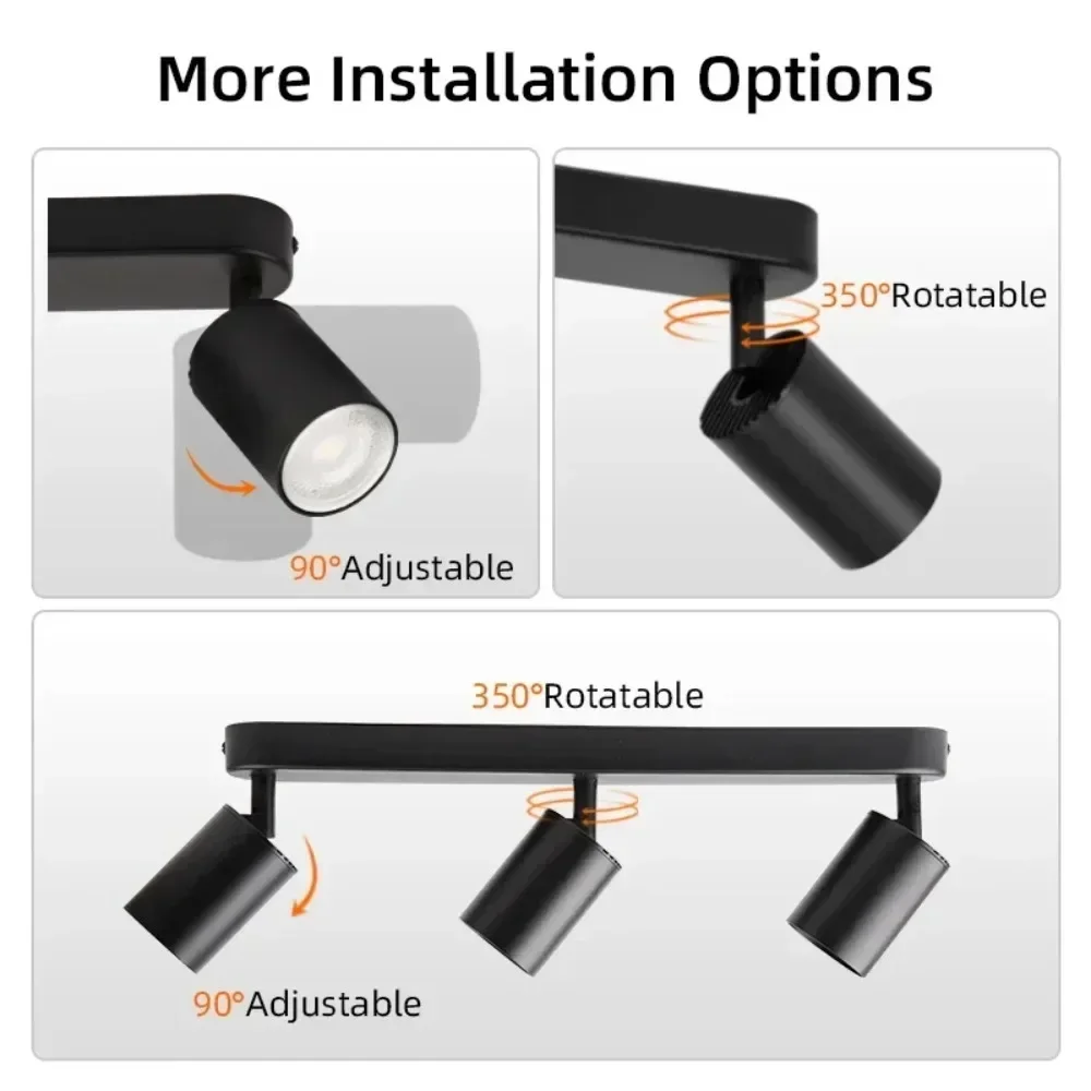 JOYINLED Scandinavian Integrated LED GU10 Ceiling Light for Cloakroom, Bedroom, Black White Indoor Lighting Fixture No Bulb