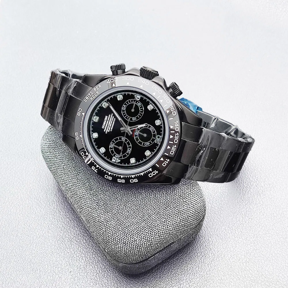 ساعات VK63 ارتفع الذهب الأحجار الكريمة 39.3 مللي متر ساعة فاخرة للرجال كرونوغراف ساعة رجالي vk63 حافظة VK63 كرونوغراف رجالي مقاوم للماء 10ATM