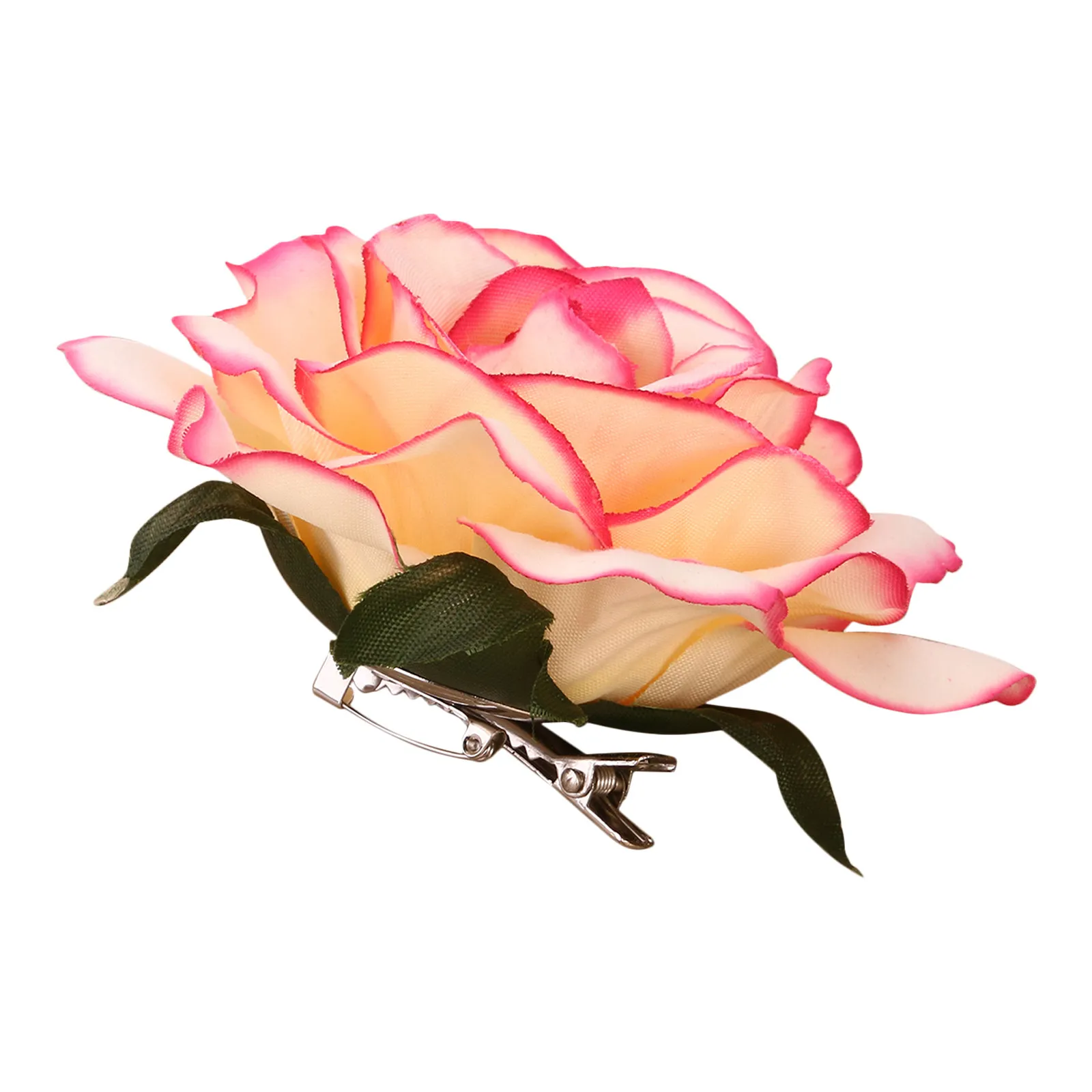 

2 in 1 Fake Rose Flower Hair Clip Brooch Pin for Women Floral Hairpin Clothing Accessory Perfect for Party Prom Wedding Church
