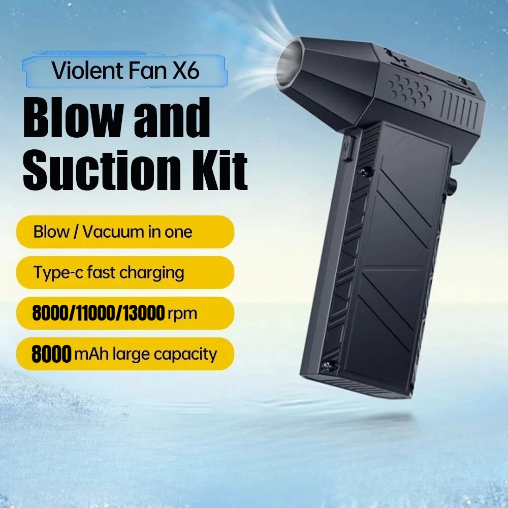 X6 conduit Turbofan électrique souffleur d'eau 8000 mah 52 M/S lavage de voiture moteur sans brosse industriel soufflage de poussière Turbofan violent