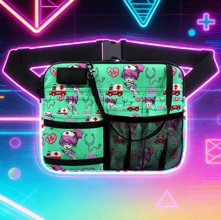 Holographic Rainbow Nurse Fanny Pack - usage example
