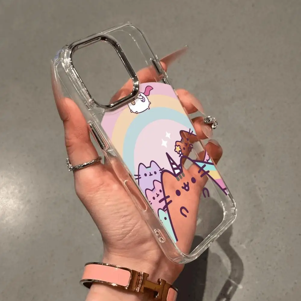 Cartoon Pusheen Cat Matte Transparent Clear Shockproof phone Case For iPhone 16E 16 15 14 Plus 13 12 11 7 8 Plus Pro X XR Max view 6