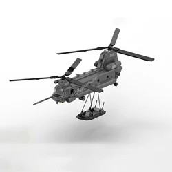 Moc New Military 1:33 Boeing MH-47 G Special Ops Chinook Building Blocks World War 2 Army Gunship Figure Bricks Model Kit Toys