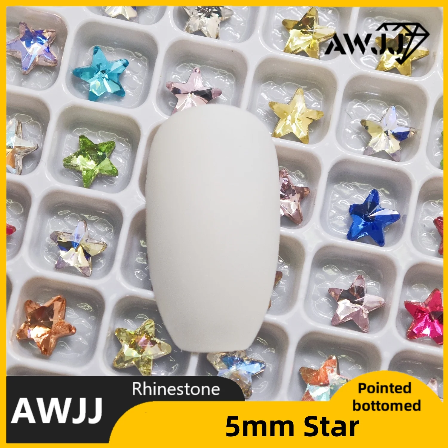 5mm Star-Shaped Crystal diamonds Pointed bottomed Decoration Gems Used for earrings necklaces Nail Jewelry accessory