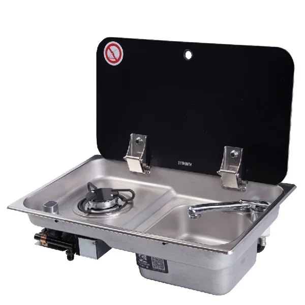 

High quality one burner gas hob and sink combination unit for RV motorhome caravan campervan boat kitchen 536x318*146mm