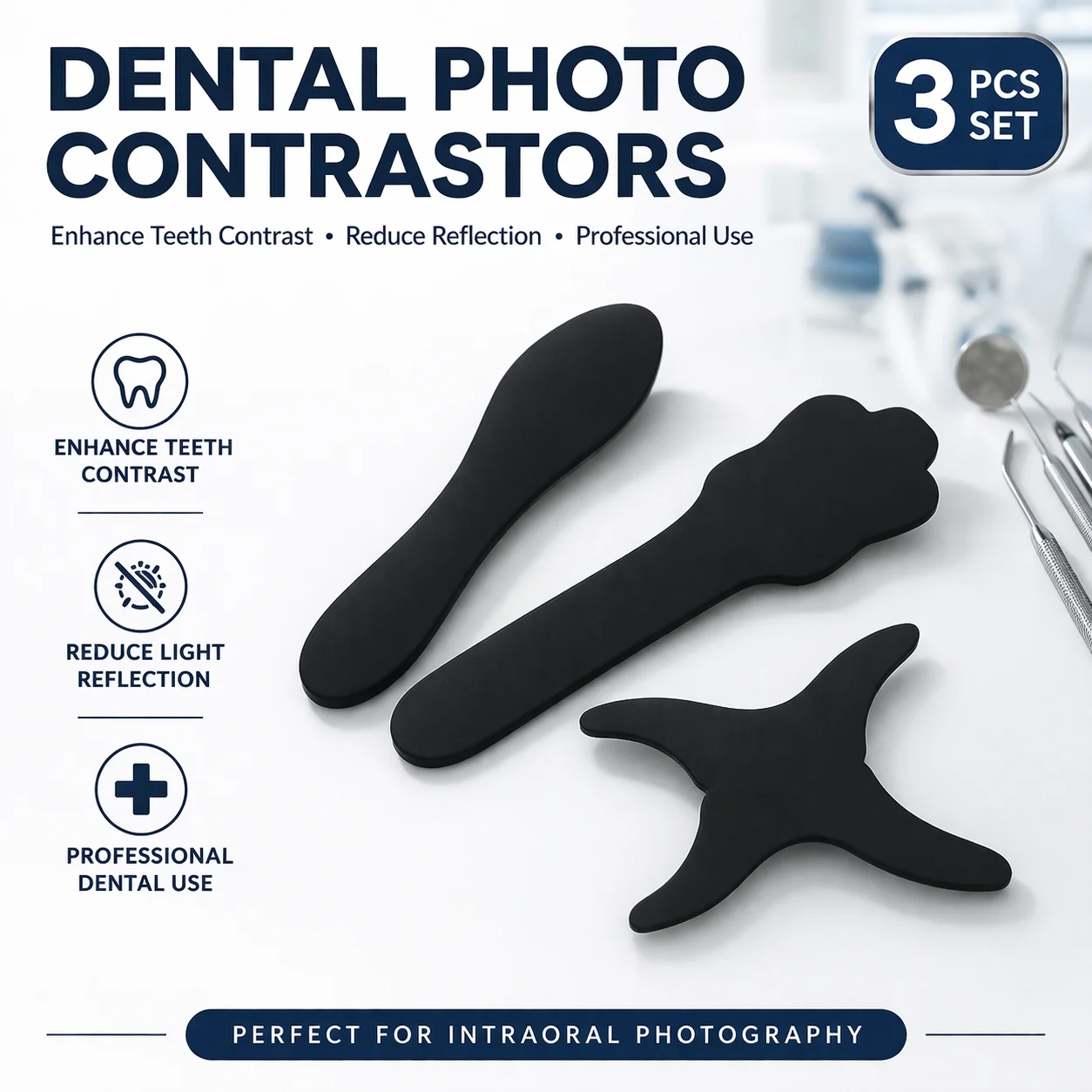 

Dental Photo Contrastor Autoclavable Black Background for Intraoral Photography Oral Cheek Retractor Tool